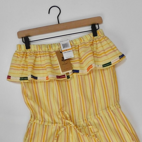 NWT!! KOPAL Rinku Romper Embroidered Ruffle Off Shoulder Vacation Boho Small - Picture 5 of 16